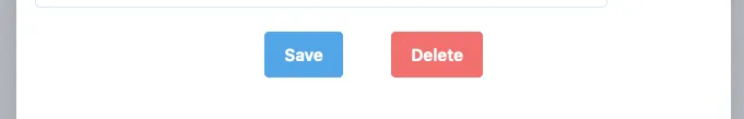 Tombol save dan delete yang sudah diberi styling